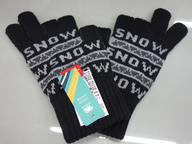 男士SNOW止滑三半兩全單層手套