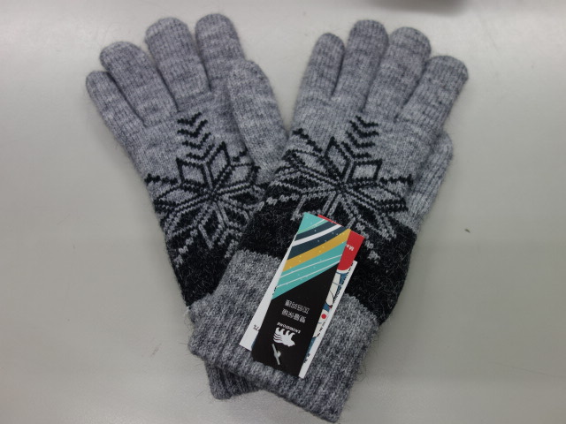 街頭雙色雪花雙層手套