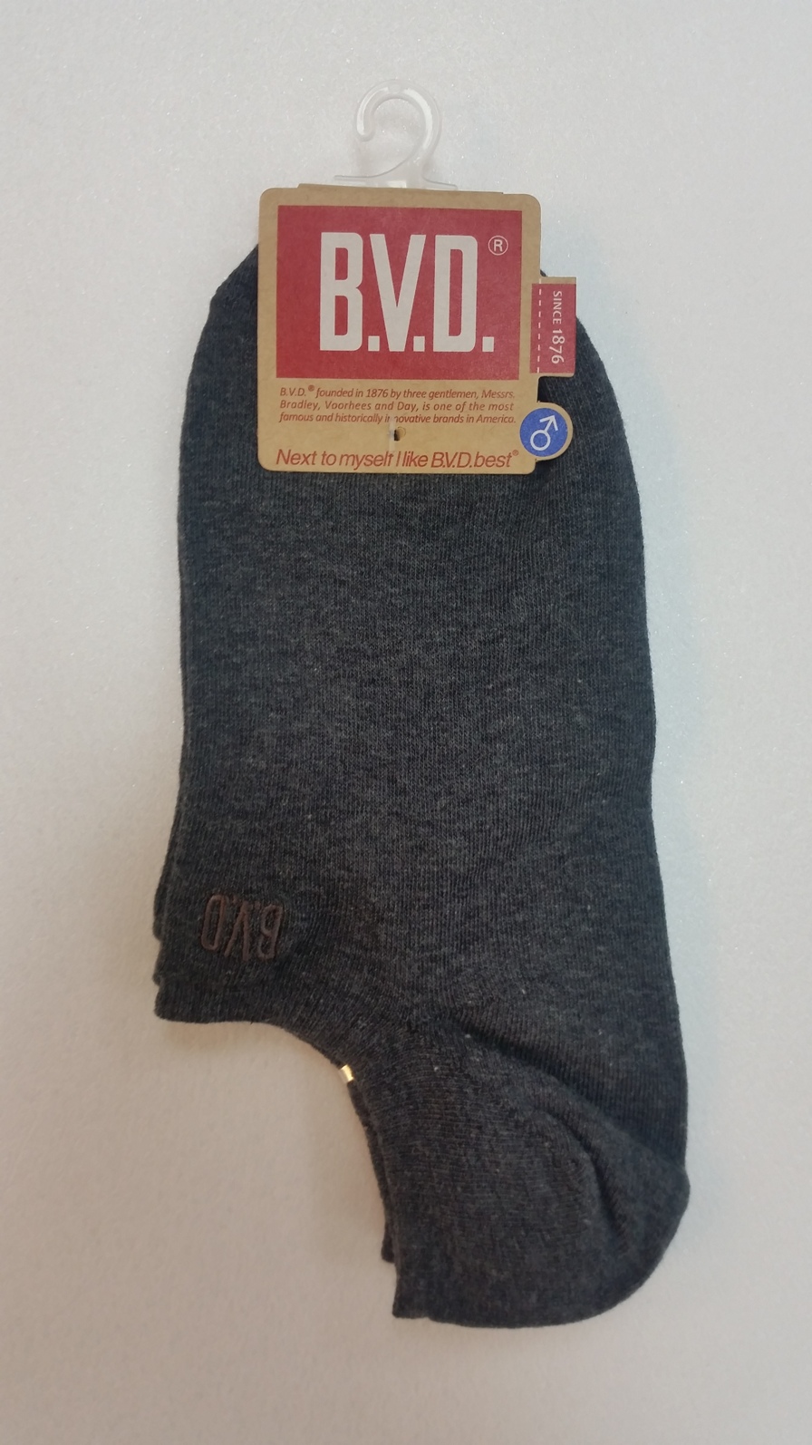BVD W跟超低襪口男隱形襪