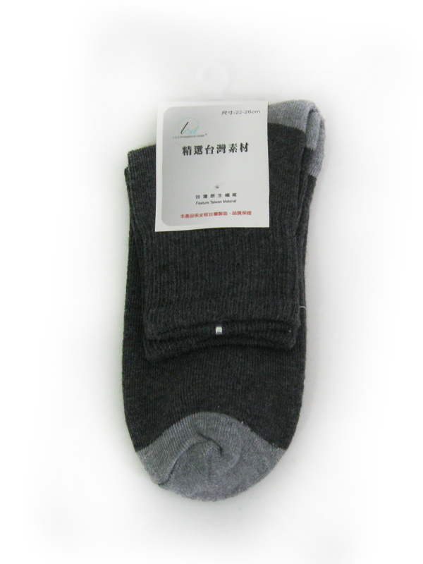 毛巾1/2襪-灰