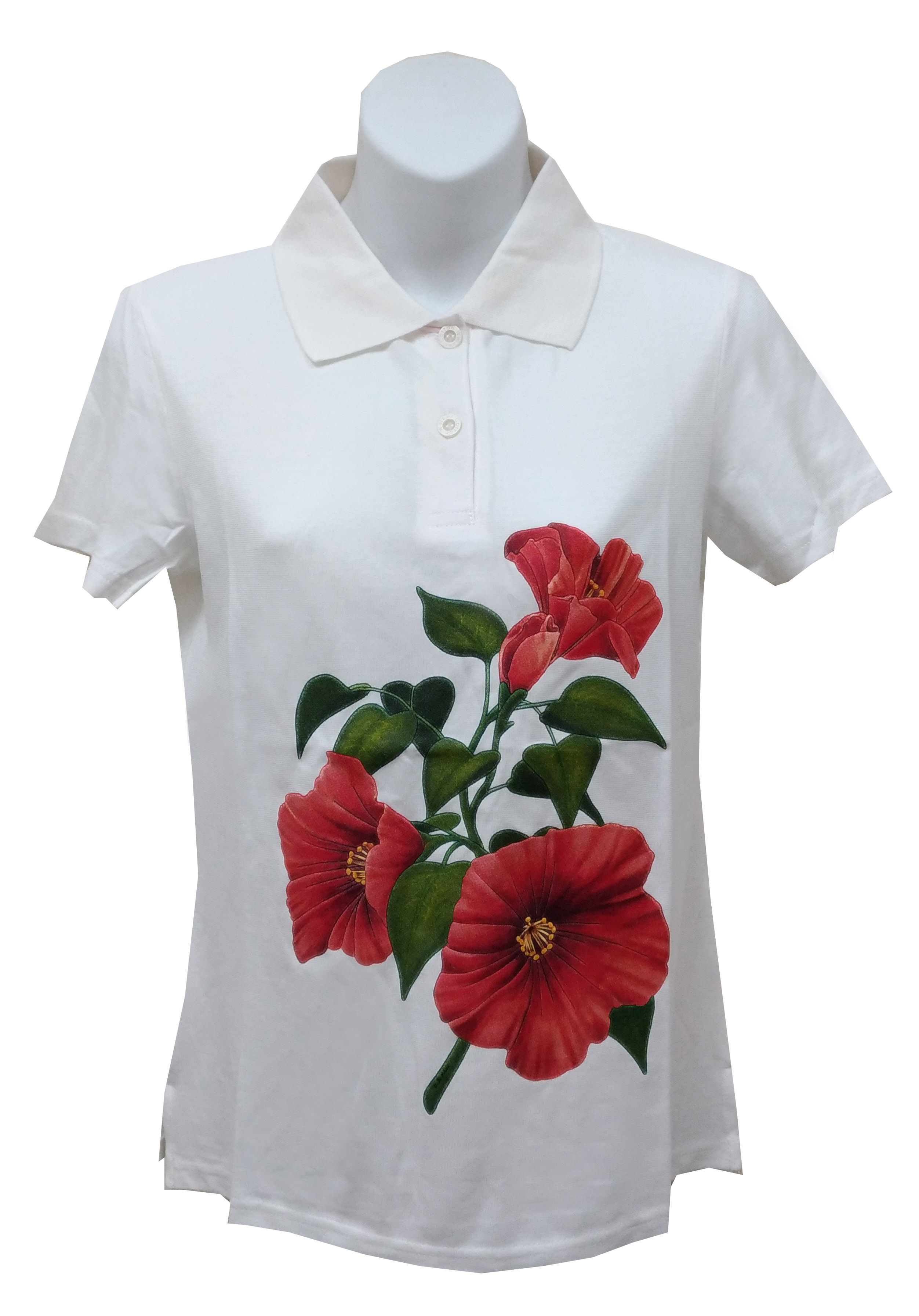 POLO/60支紗pima-紅花燙畫