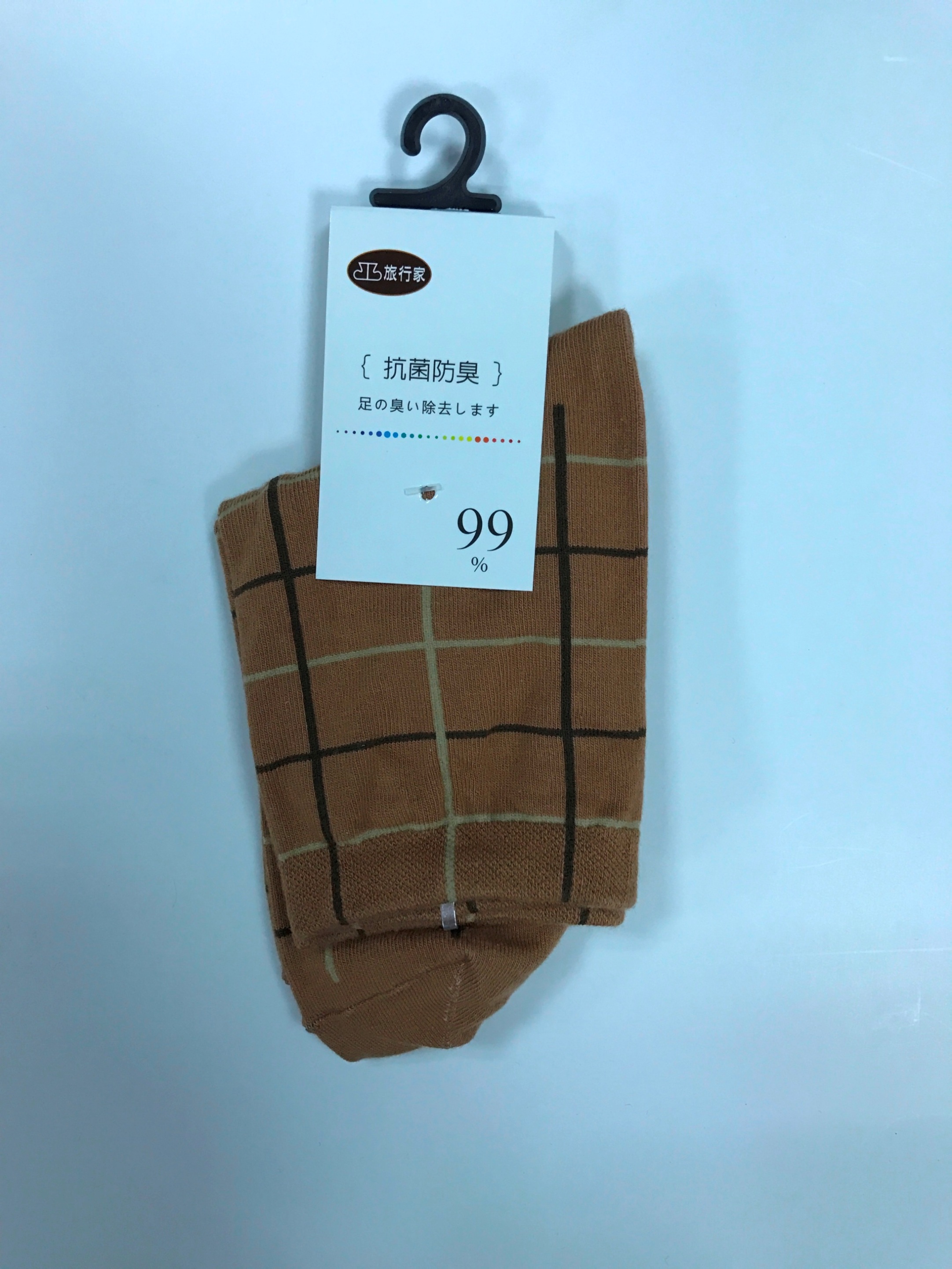 99抗菌短襪 大方格