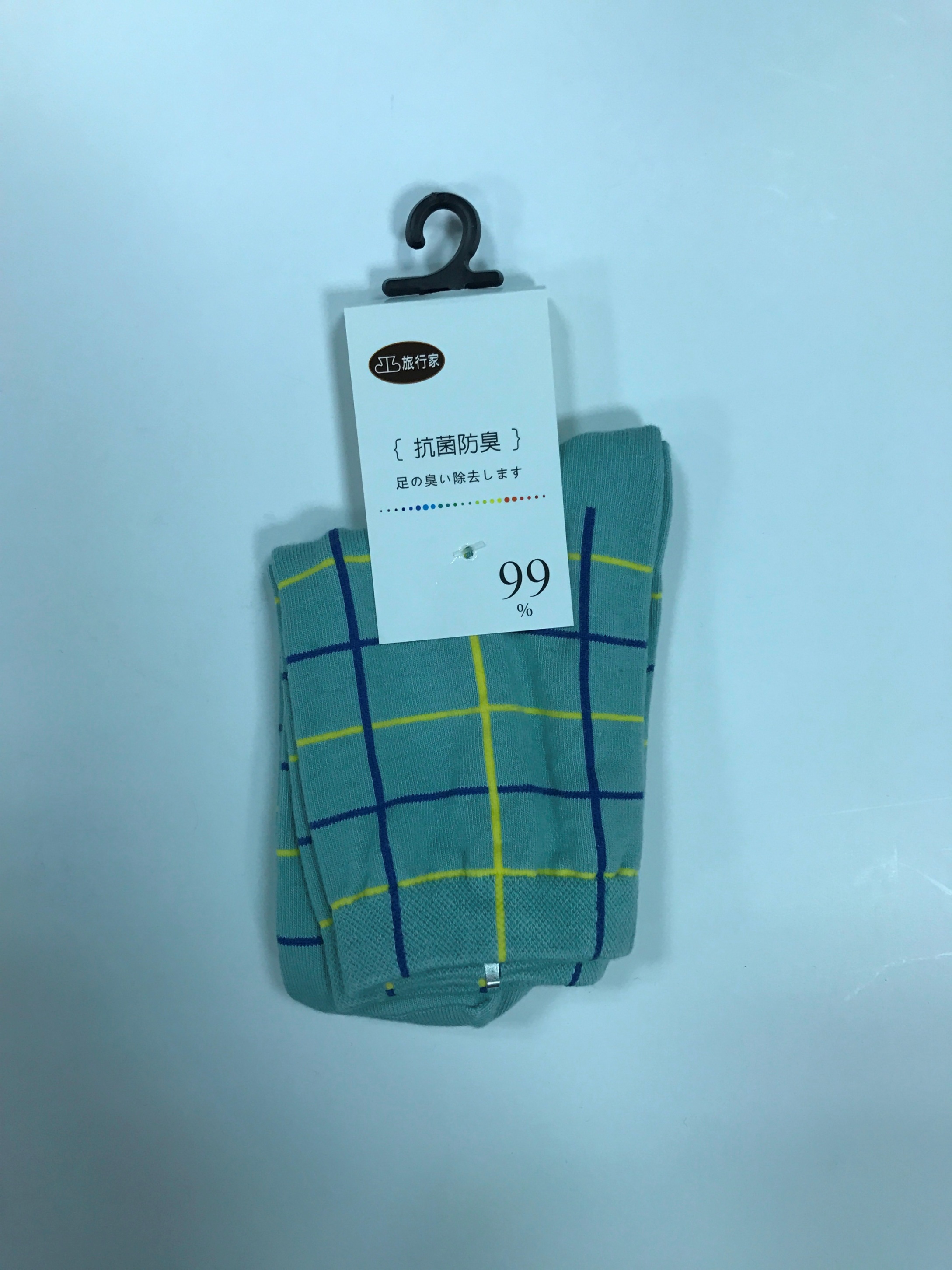 99抗菌短襪 大方格