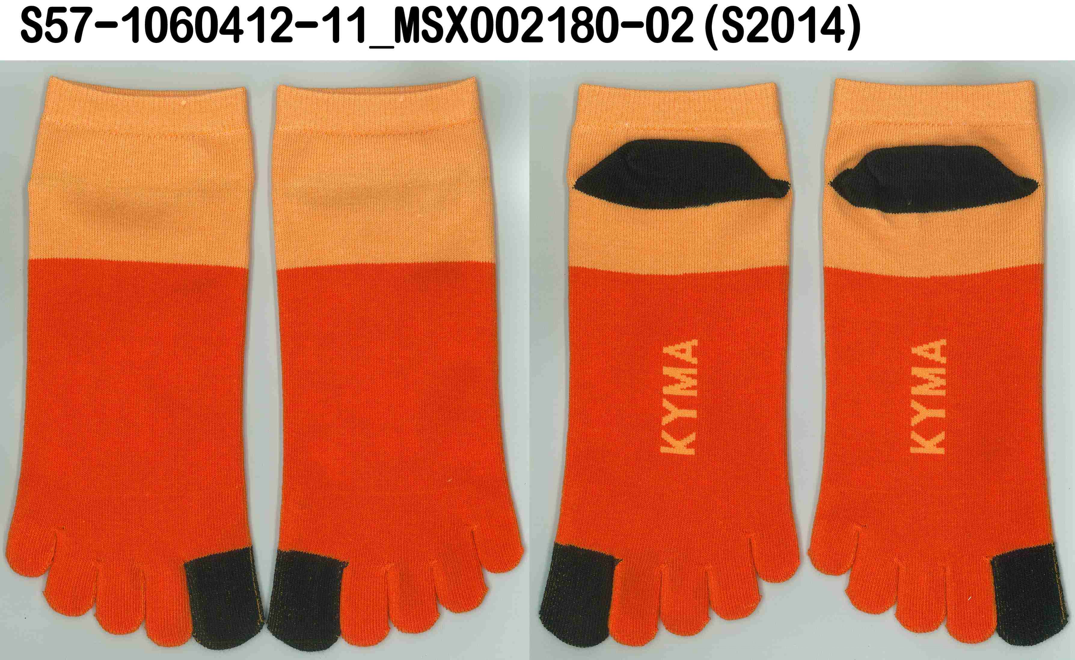 KYMA休閒五指襪(橘)