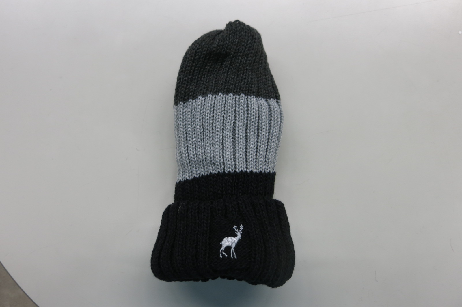 歐美時尚麋鹿刺繡反摺帽