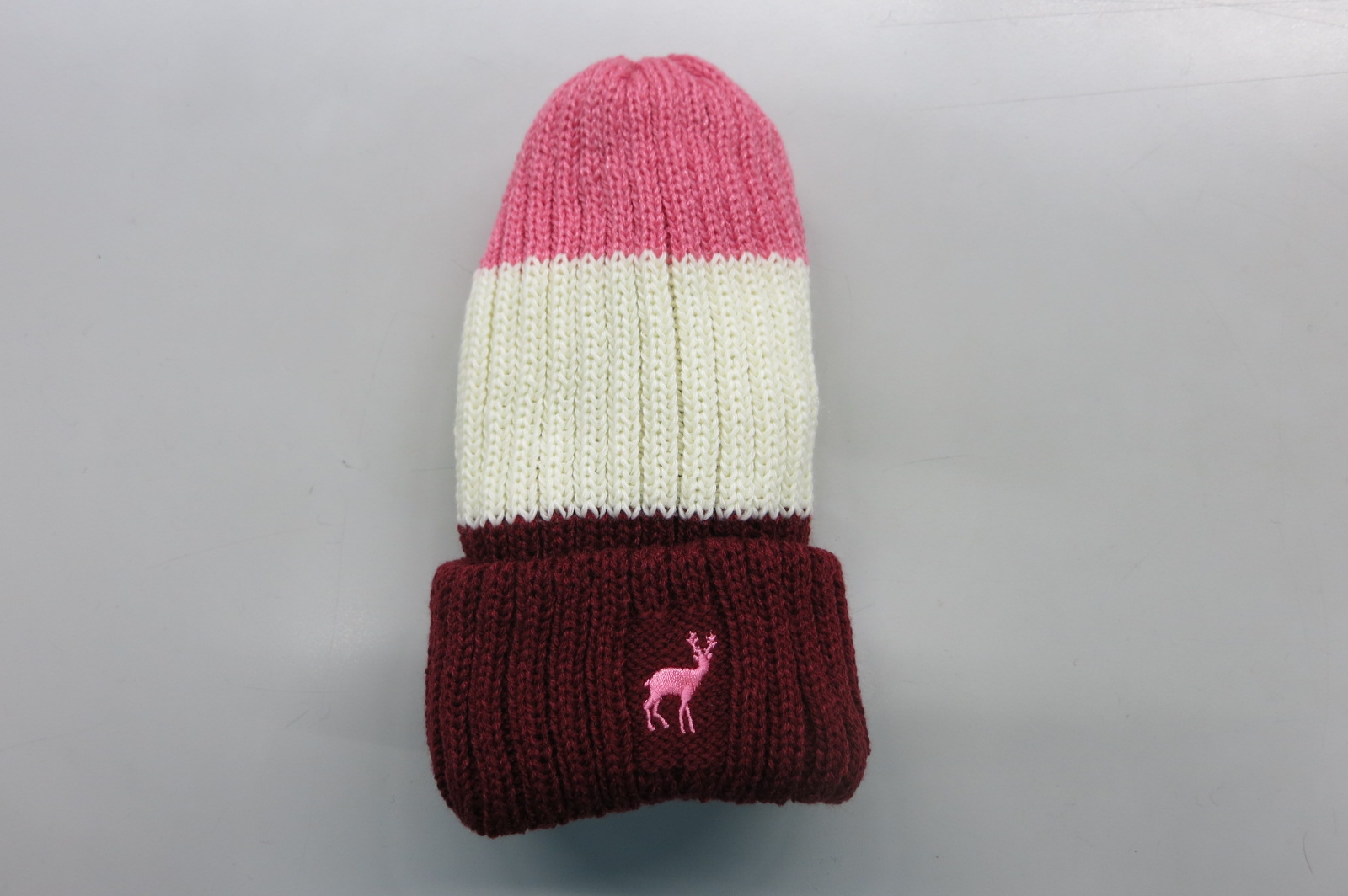 歐美時尚麋鹿刺繡反摺帽