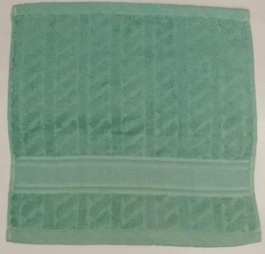 麻花緞檔方巾-綠