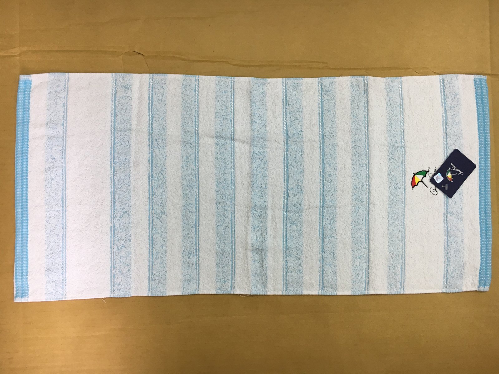 30 隱形色紗橫條繡雨傘毛巾