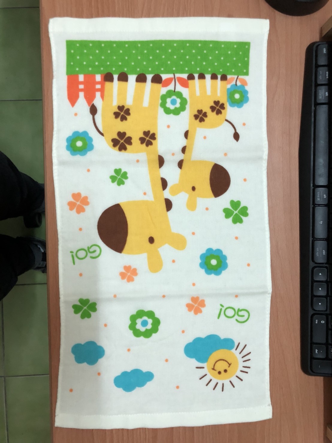 長頸鹿紗布童巾