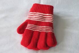 針織毛線手套-紅色