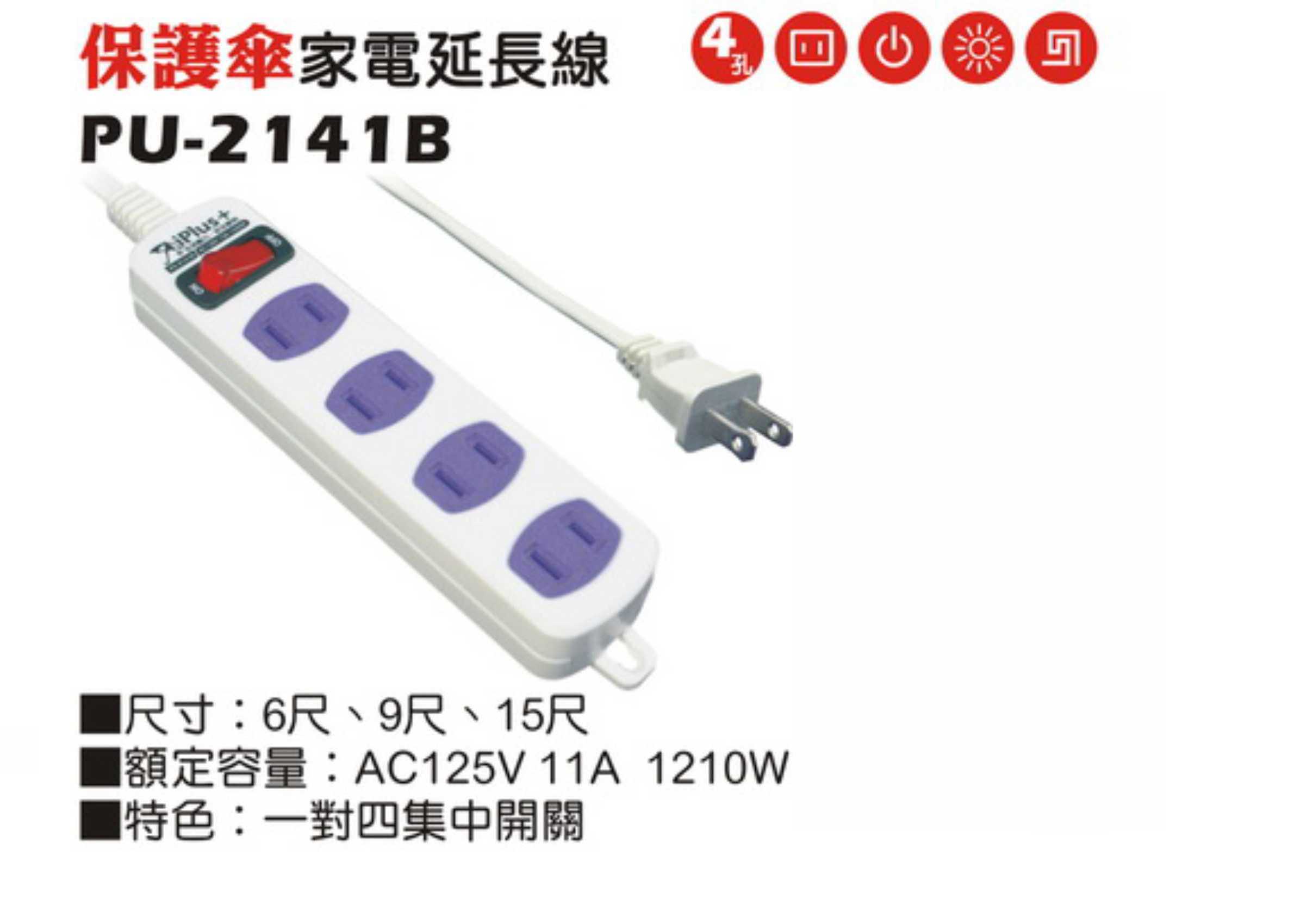 2極 125V 轉接電源線組