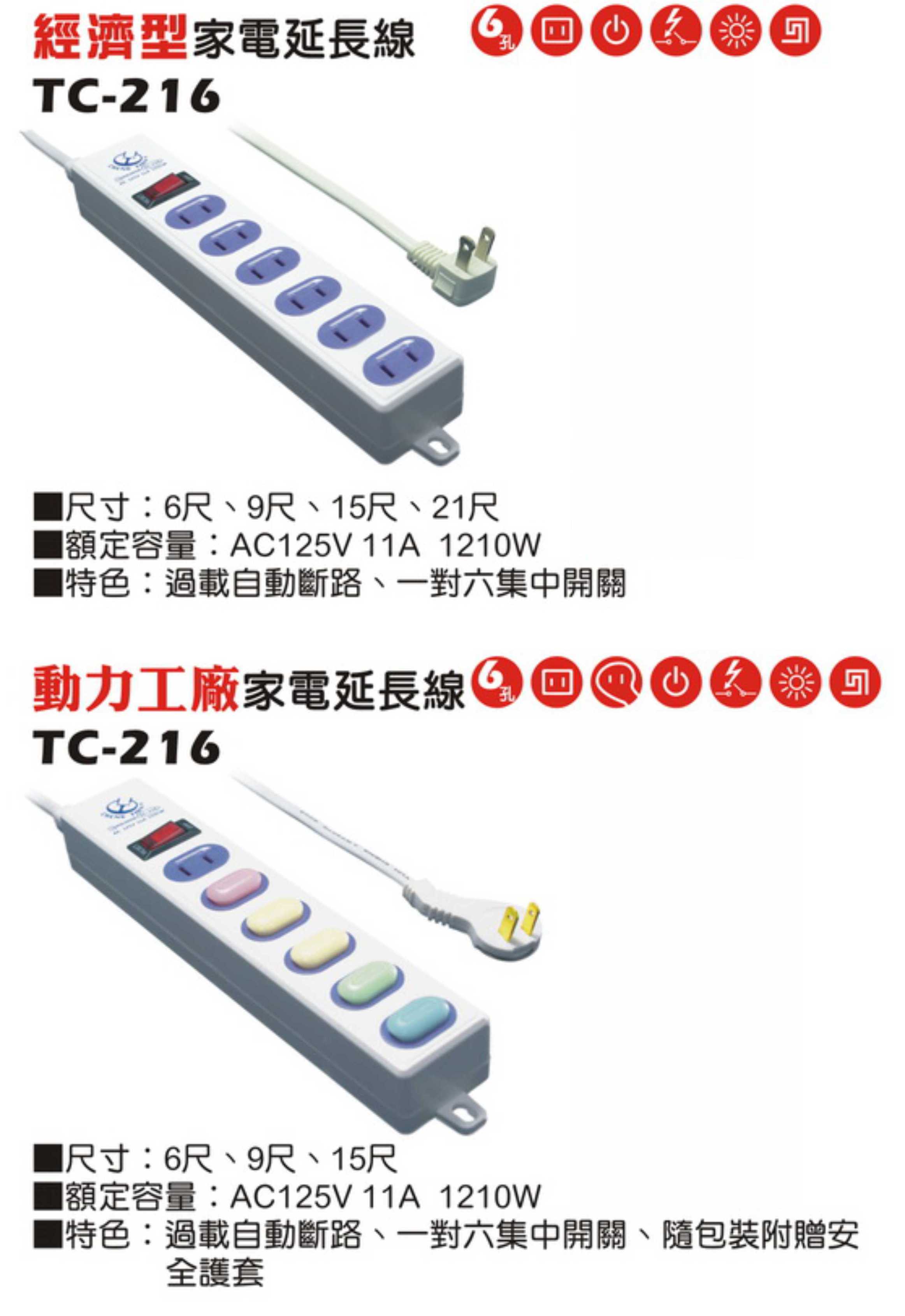 2極 125V 轉接電源線組