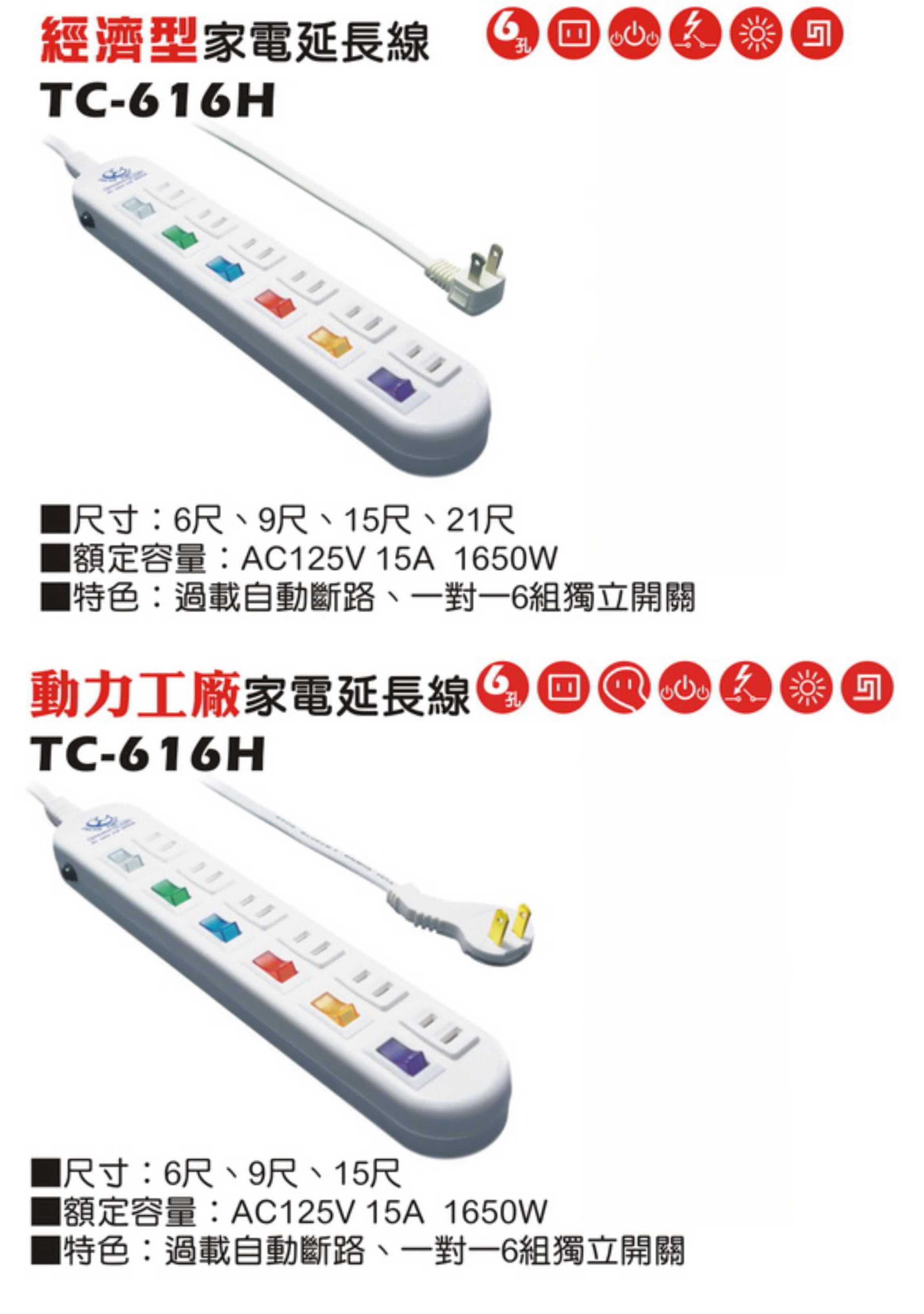 2極 125V 轉接電源線組
