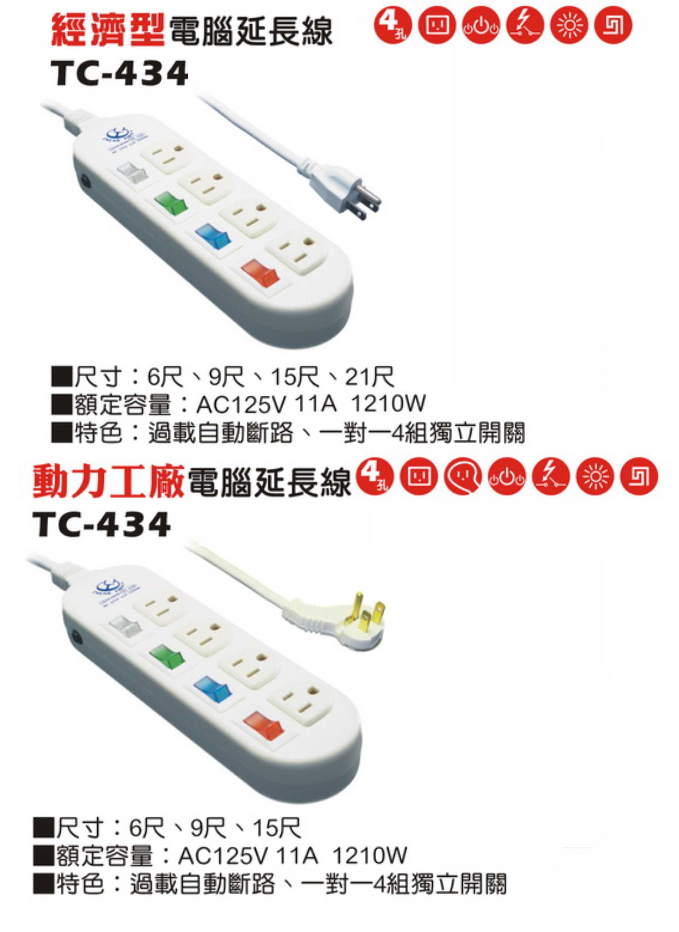 2極接地型125V轉接電源線組