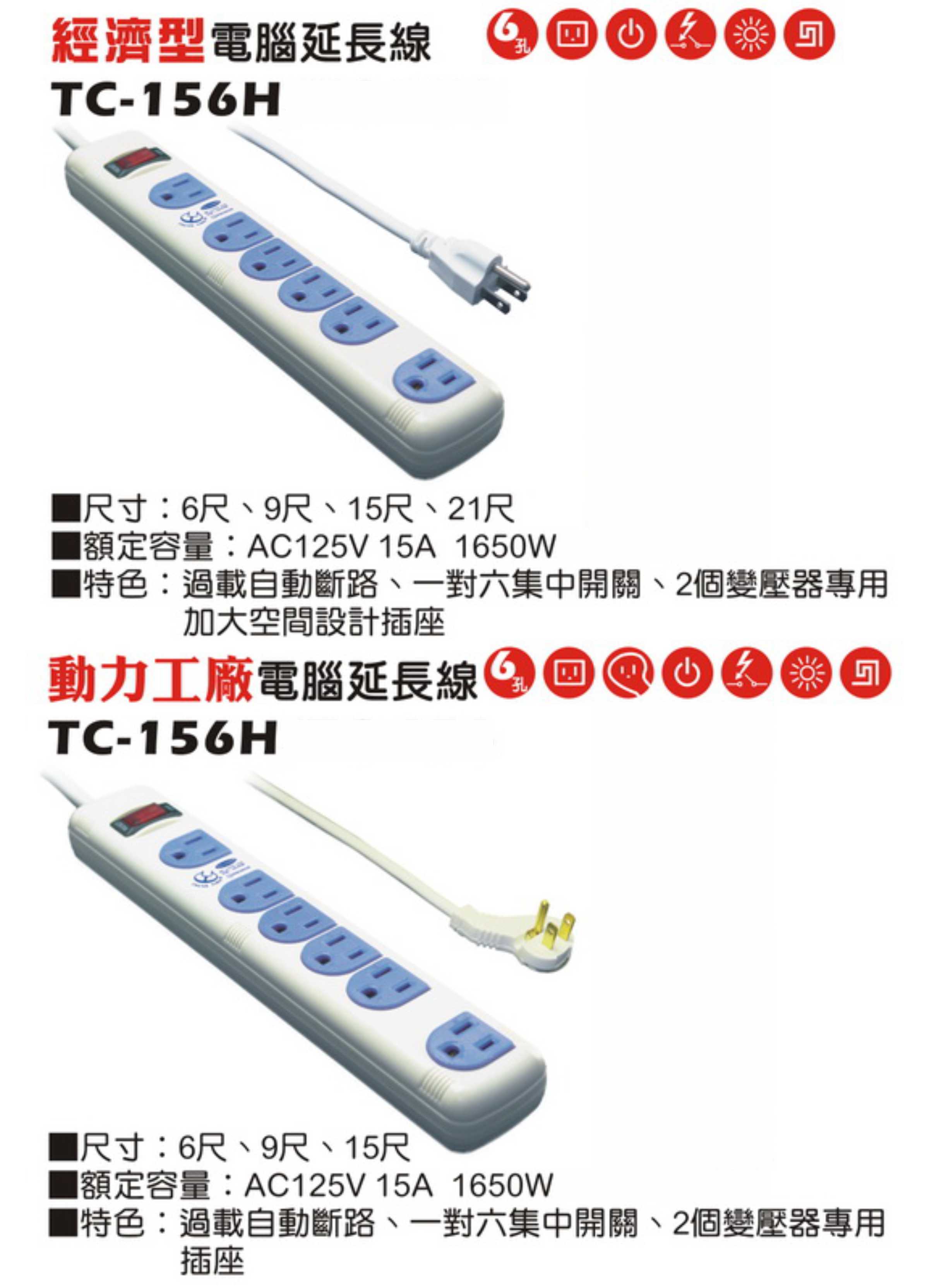 2極接地型125V轉接電源線組