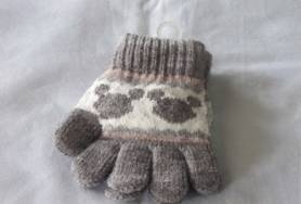 針織童手套-灰色