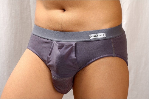美國棉男袋內褲-灰