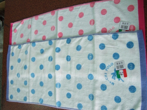 剪絨毛巾 小圓圈-藍