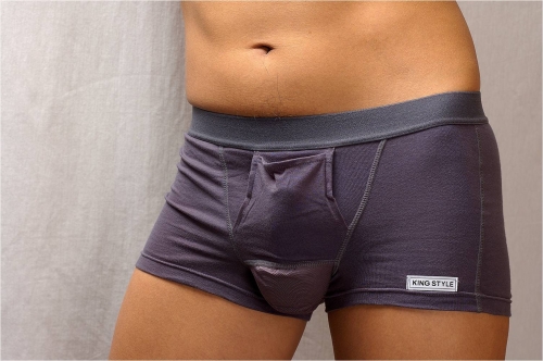 美國棉男袋內褲-灰