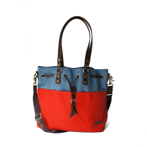 帆布皮革水桶包