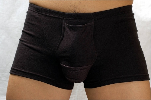 美國棉男袋四角內褲-黑