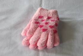 針織毛線手套-粉