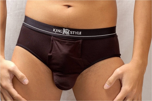 美國棉男袋三角內褲-黑