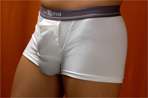 美國棉男袋內褲-白