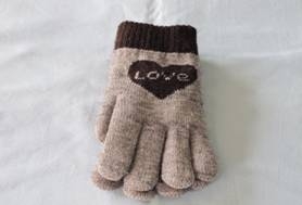 針織毛線手套-可可