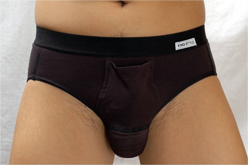 美國棉男袋三角內褲-黑