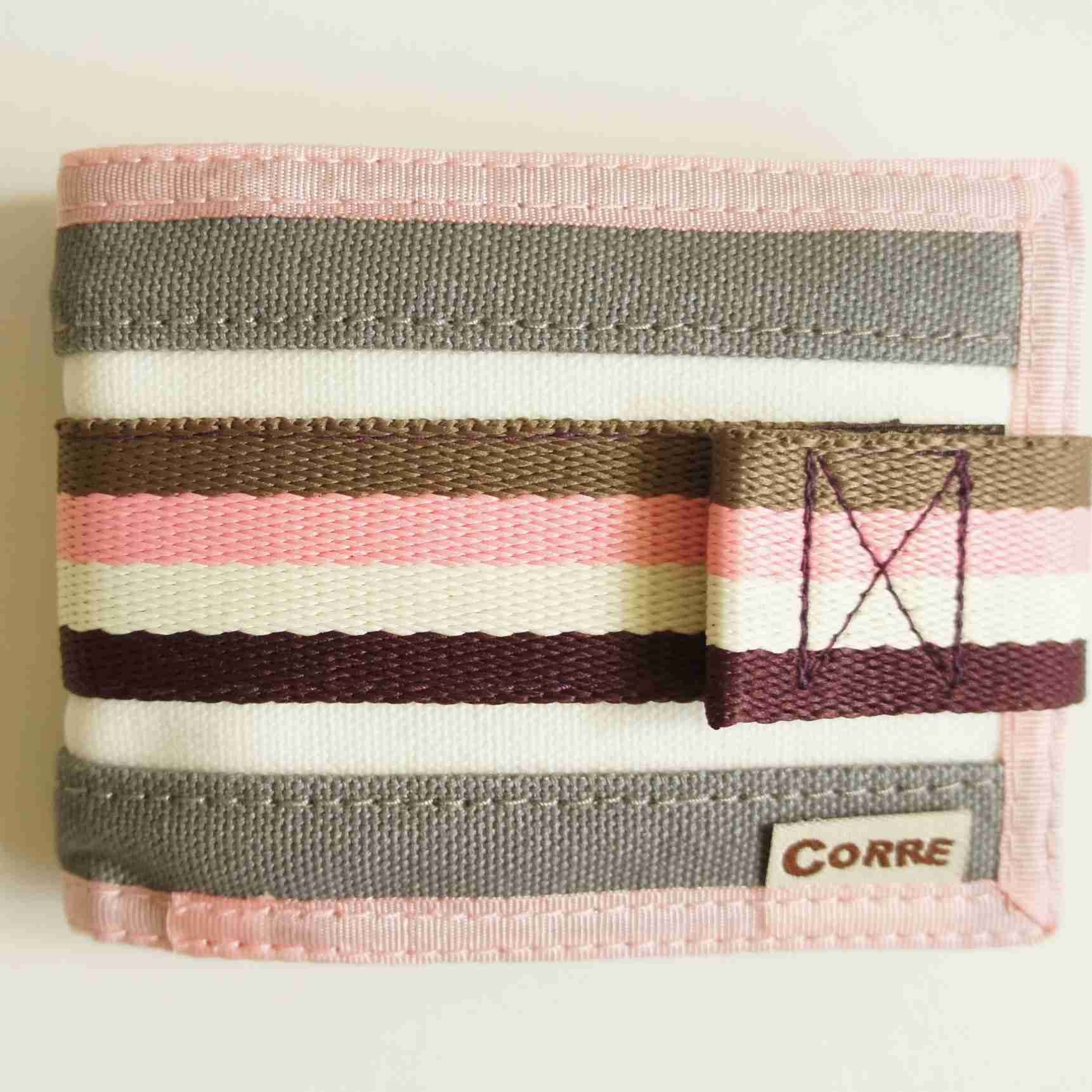 帆布對折黏耨短夾