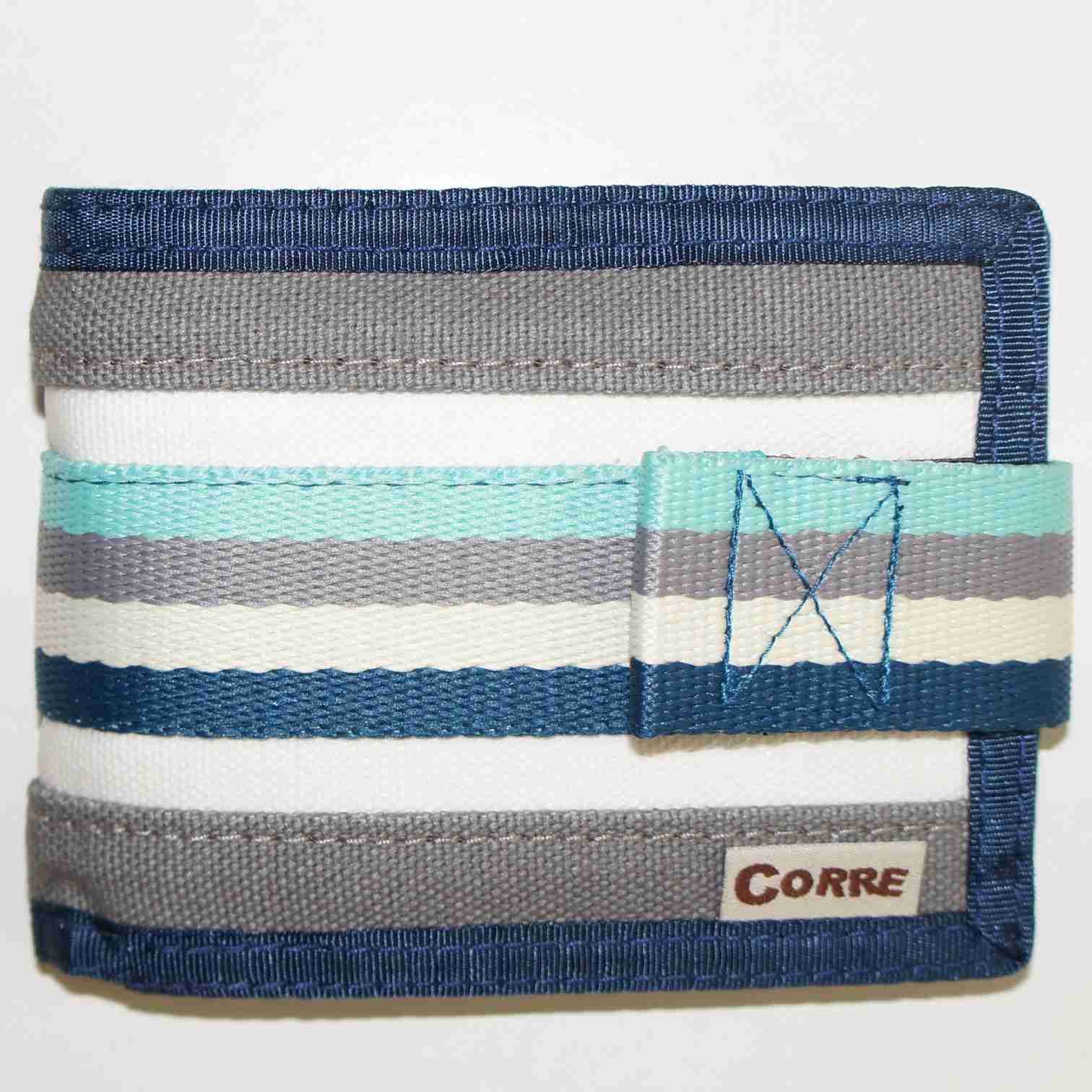 帆布對折黏耨短夾