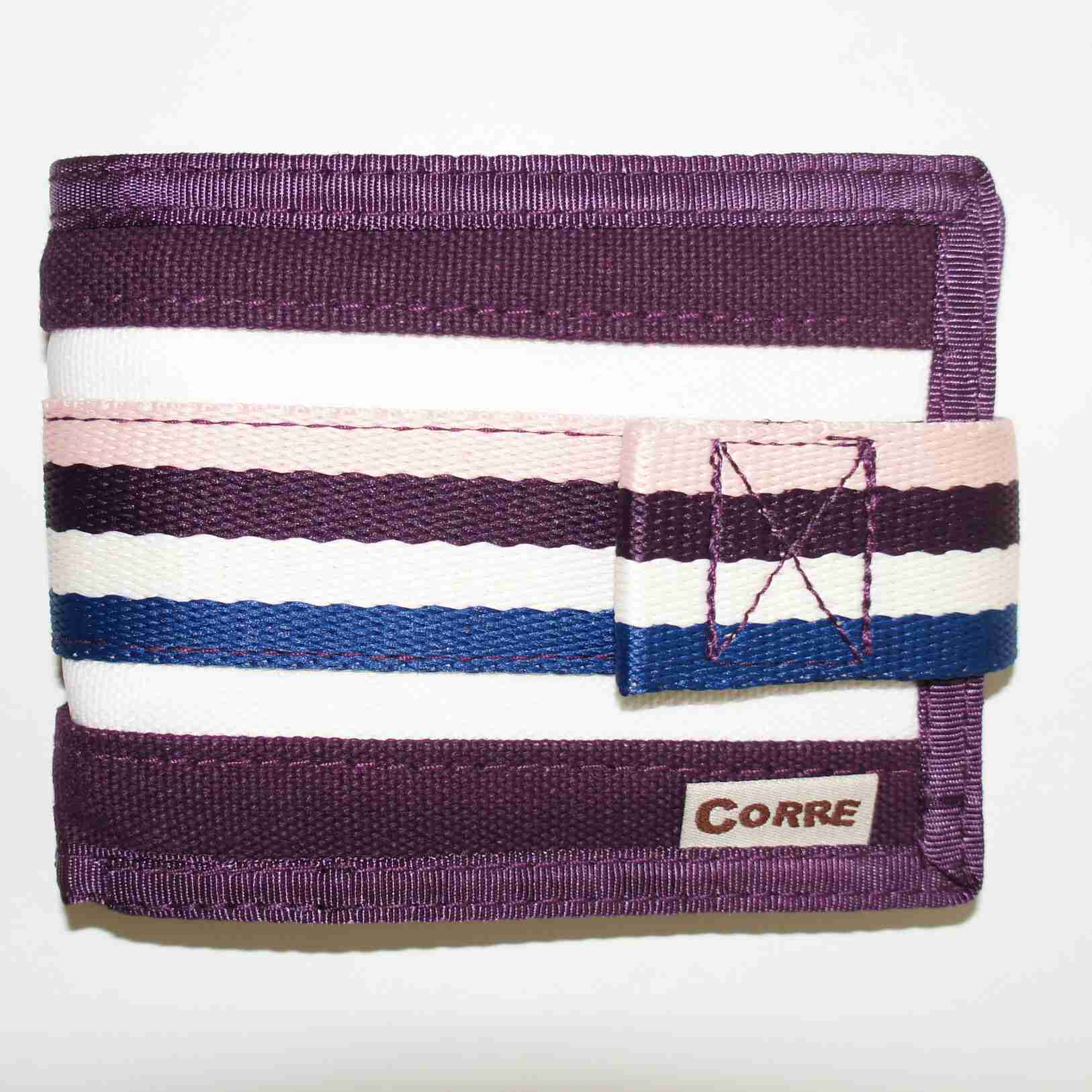 帆布對折黏耨短夾