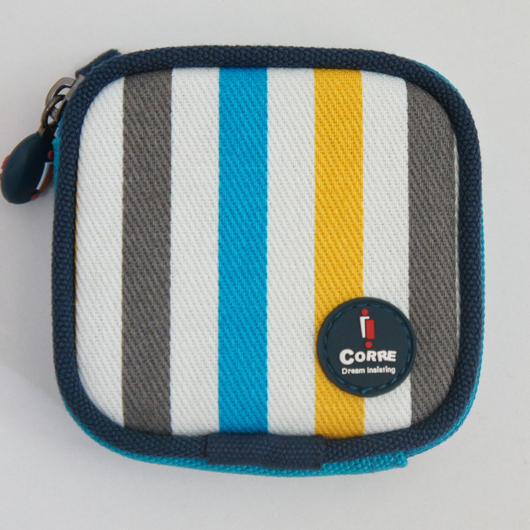 條紋帆布經典零錢包