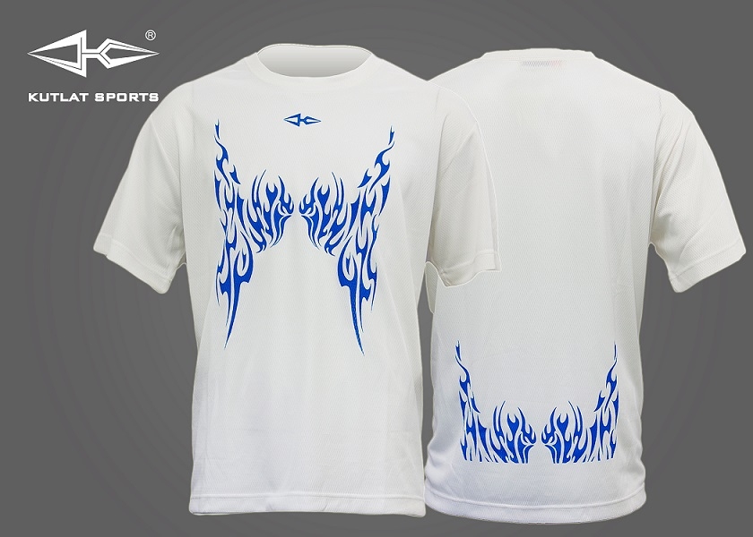 運動排汗T-shirt-白色/藍