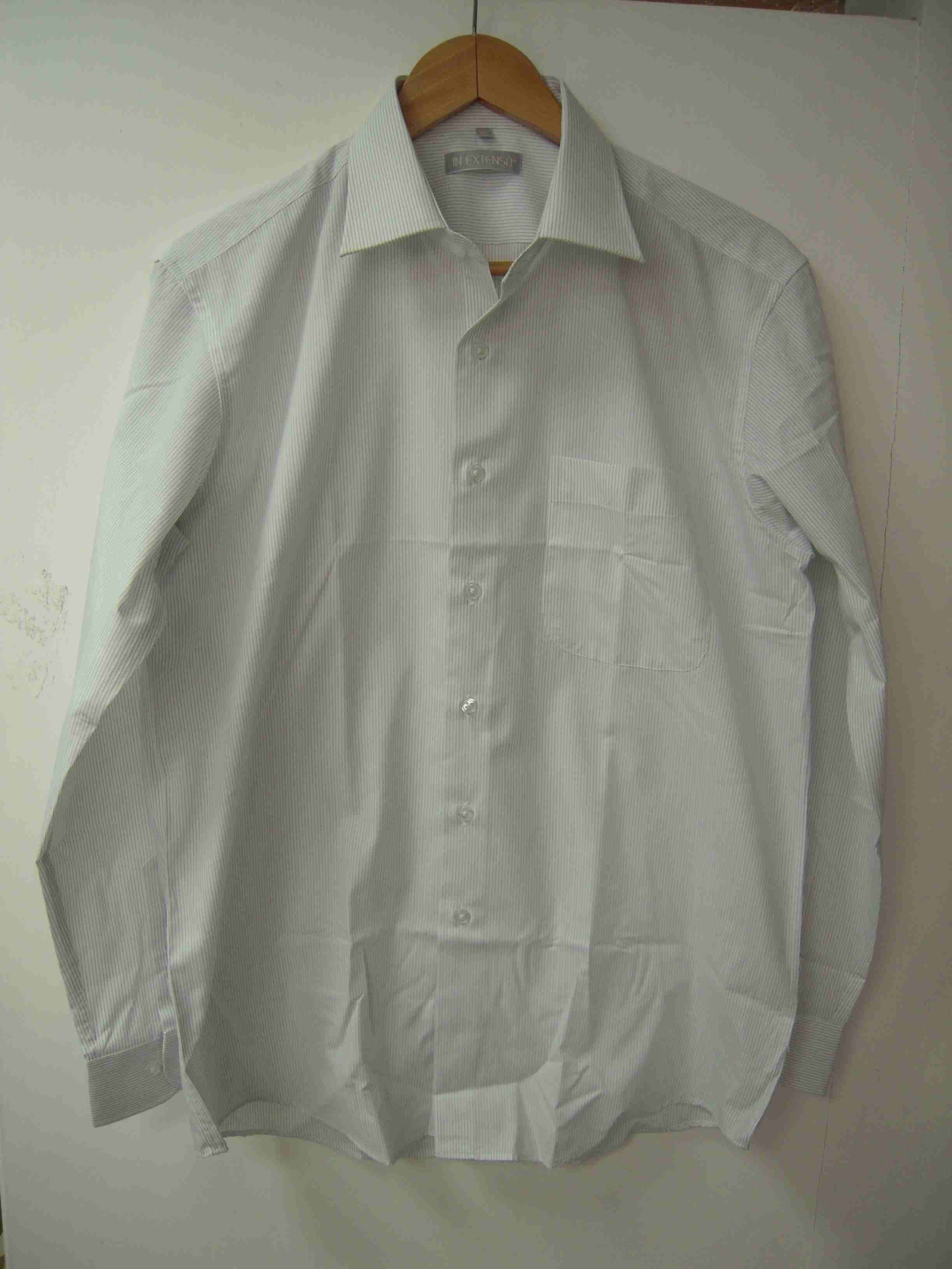 男提花條襯衫藍條