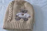 針織童帽-卡其色