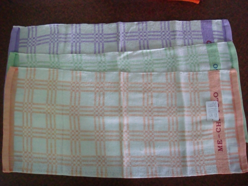 毛巾英文格子-紫