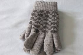 針織毛線手套-灰色