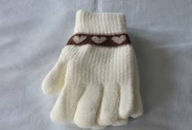 針織毛線手套-白