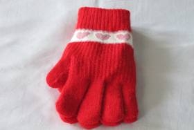 針織毛線手套-紅色