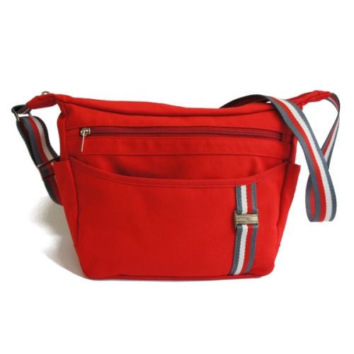 帆布牛角斜背包