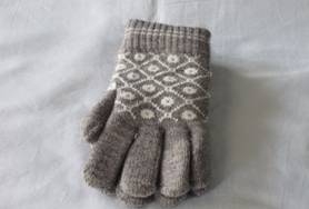 針織毛線手套-灰色