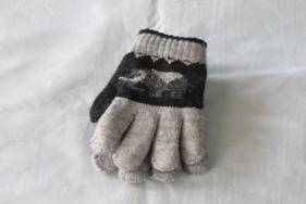 針織毛線手套-灰色