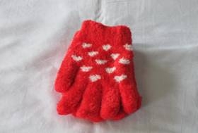 針織毛線手套-紅色