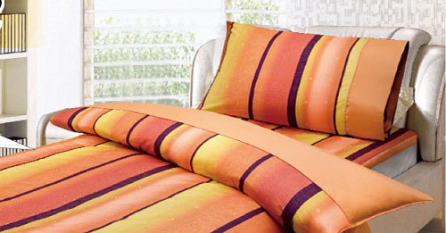 星辰碎花薄枕套-紅桔