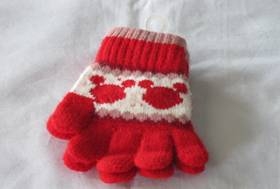 針織童手套-紅色