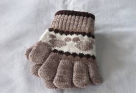 針織童手套-可可