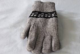 針織毛線手套-灰色