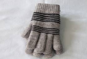 針織毛線手套-灰色